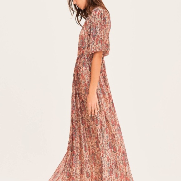 ba&sh Dresses & Skirts - BA&SH Athena Metallic Floral Maxi Lady Dress US 4 Rouge Ethereal Coquette Prom